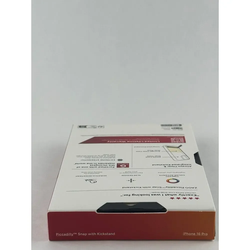Zagg Piccadilly Snap w/ Kickstand iPhone 16 Pro Clear/Pink Case NWT